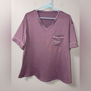 Unbranded purple mama shirt shorts set pocket over sized v neck S